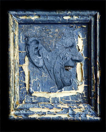 Laughing Man in Blue Door